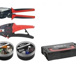 Wiha Pince Et Ciseaux 93001001 Jeu D'outils De Dénudage Et De Sertissage 5 Pièces Avec Embouts 500 Pièces Code Couleur 1 (FR) En L-Boxx Mini
