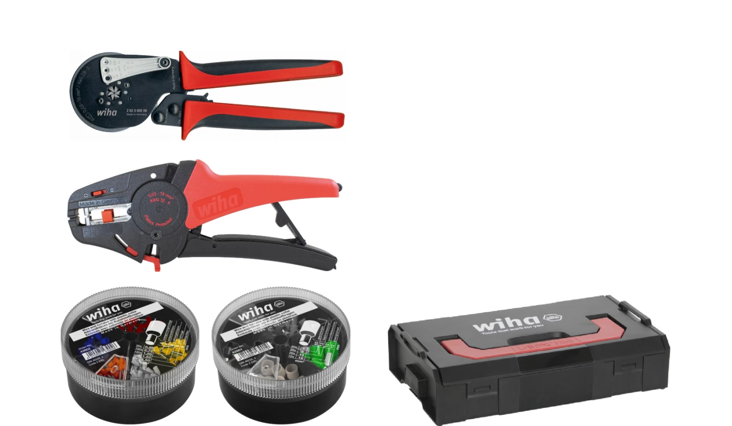 Wiha Pince Et Ciseaux 93001002 Jeu D'outils De Dénudage Et De Sertissage 5 Pièces Avec Embouts 500 Pièces, Code Couleur 2 (DE) En L-Boxx Mini 1 Wiha Pince Et Ciseaux 93001002 Jeu D'outils De Dénudage Et De Sertissage 5 Pièces Avec Embouts 500 Pièces, Code Couleur 2 (DE) En L-Boxx Mini