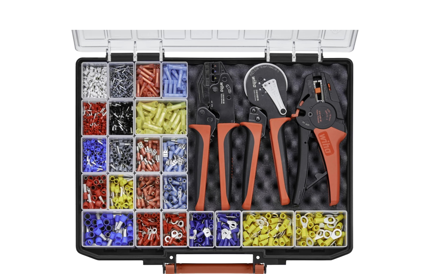 Wiha Pince Et Ciseaux 93001013 Jeu D'outils De Dénudage Et De Sertissage 4 Pièces Avec éléments De Connexion 2 600 Pièces Code Couleur DIN En Boîte D'assortiment 2 Wiha Pince Et Ciseaux 93001013 Jeu D'outils De Dénudage Et De Sertissage 4 Pièces Avec éléments De Connexion 2 600 Pièces Code Couleur DIN En Boîte D'assortiment – Image 2