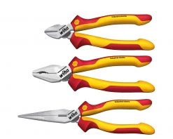 Wiha Pince Et Ciseaux Jeu De Pinces Combiné électrique Industriel, Pointe, Coupeur Latéral 3 Pièces (38637)