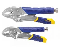Irwin Pince Et Ciseaux T214T Jeu De Pinces Coupantes Avec Mâchoires Courbes, Coupe-fils Et Blocage Rapide 7WR 175 Mm Et 10WR 250 Mm